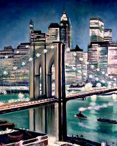 Brooklyn Bridge #1 Painting by Philip Corley