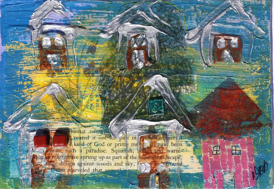 Brown House No 3 #2 Mixed Media by Dawn Boswell Burke