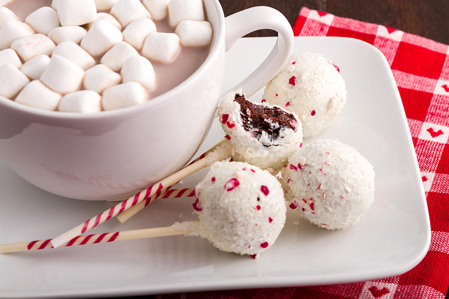 Christmas Photograph - Brownie Peppermint Cake Pops #1 by Teri Virbickis