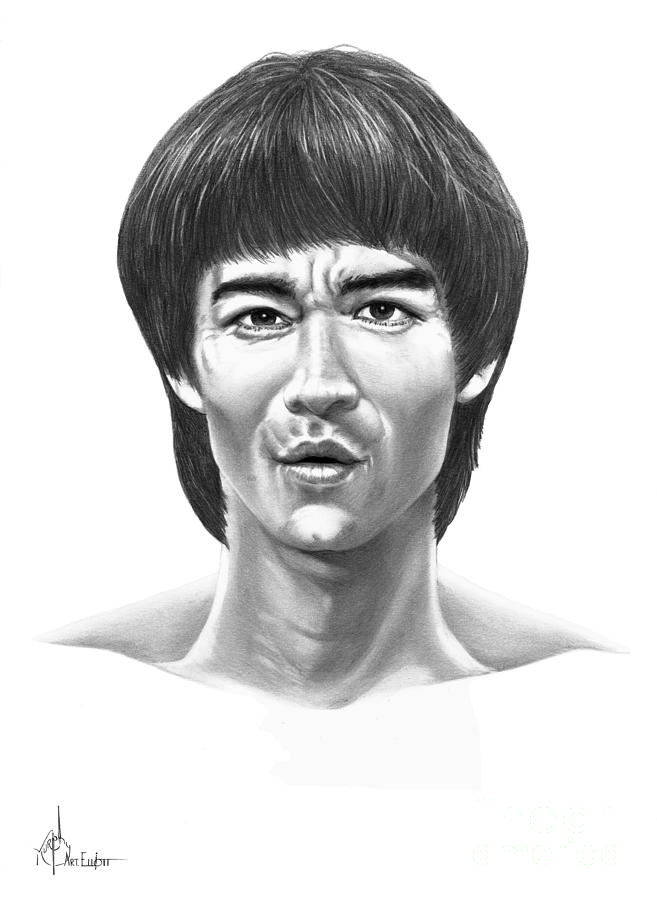 Bruce Lee Drawing by Murphy Elliott