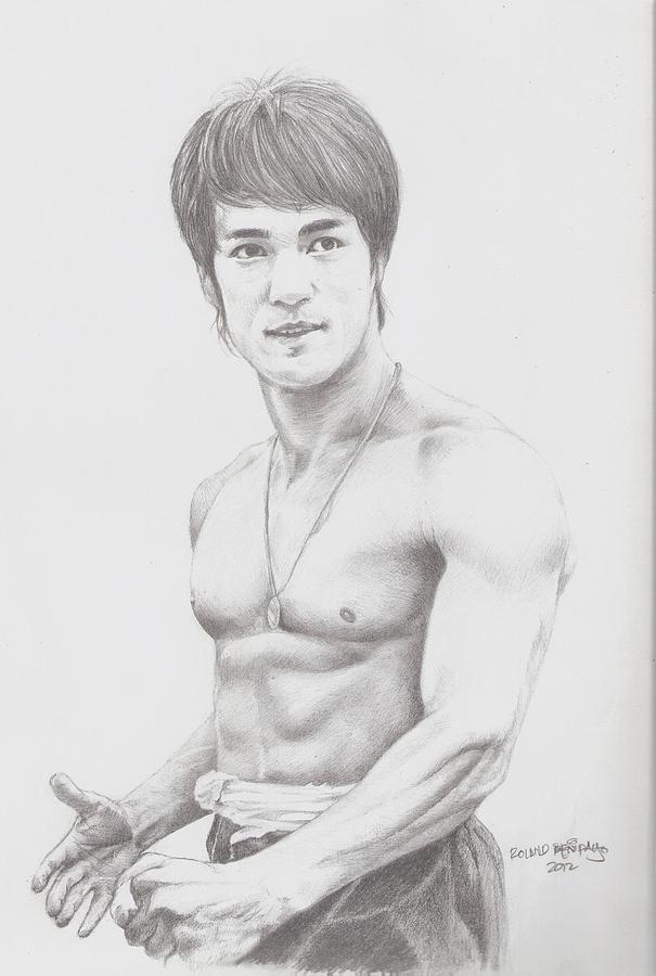 Bruce Lee Drawing by Roland Benipayo