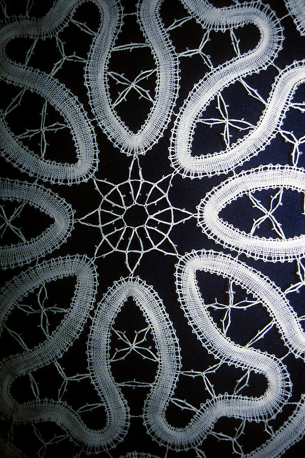 Vintage Photograph - Bruges Belgium Detail Of Hand Made Lace #1 by Vintage Images
