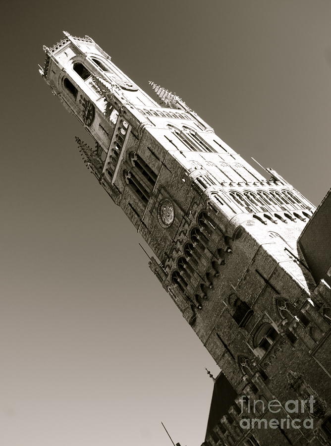 Clock Photograph - Bruges #1 by Louise Fahy
