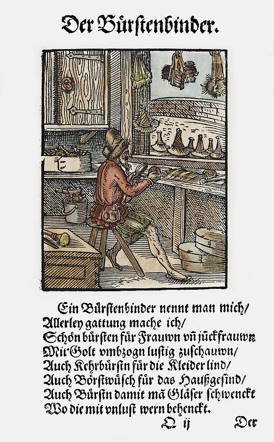 Brush Maker, 1568 #1 Painting by Granger