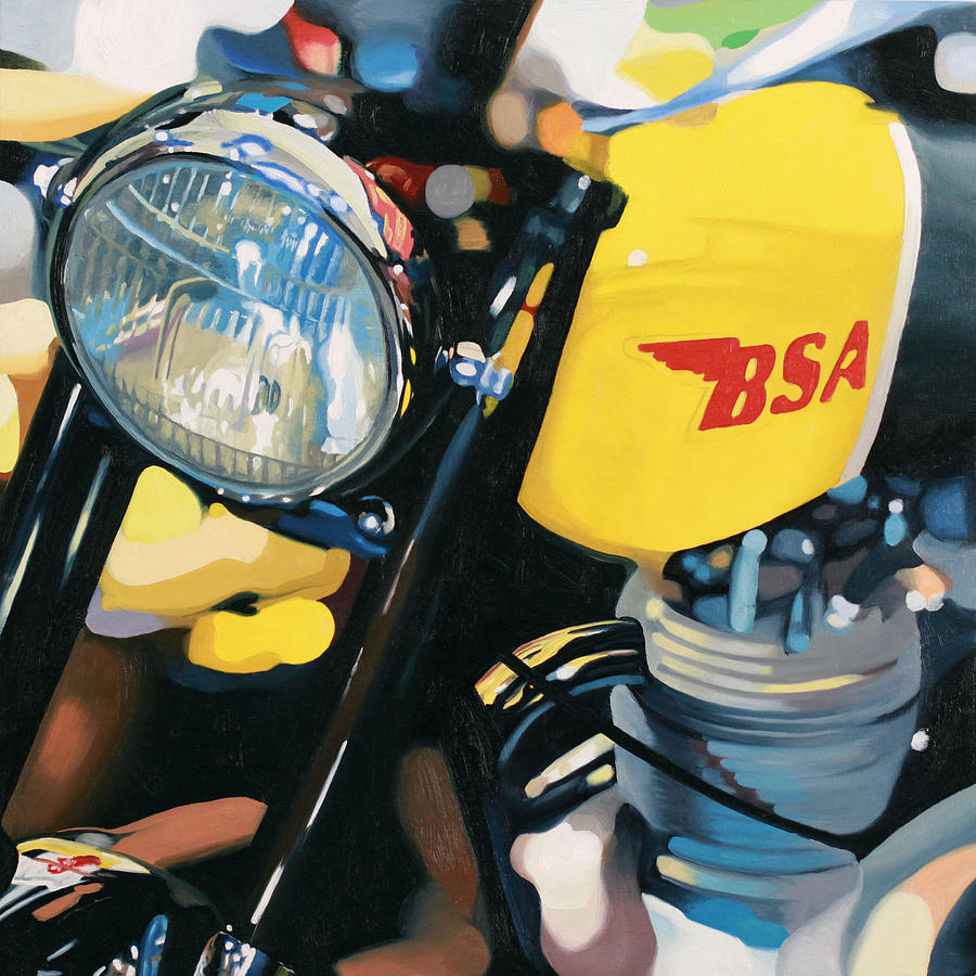 Motorcycle Painting - BSA by Guenevere Schwien