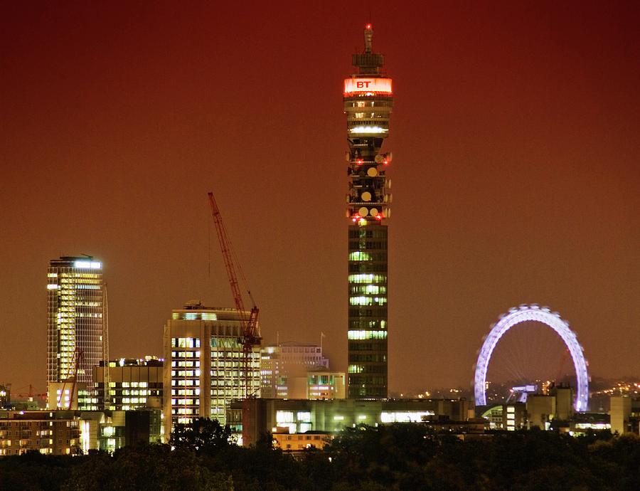 Bt Tower And The London Eye Photograph by Gustoimages/science Photo Library Bt Tower And The London Eye Photograph by Gustoimages/science Photo Library