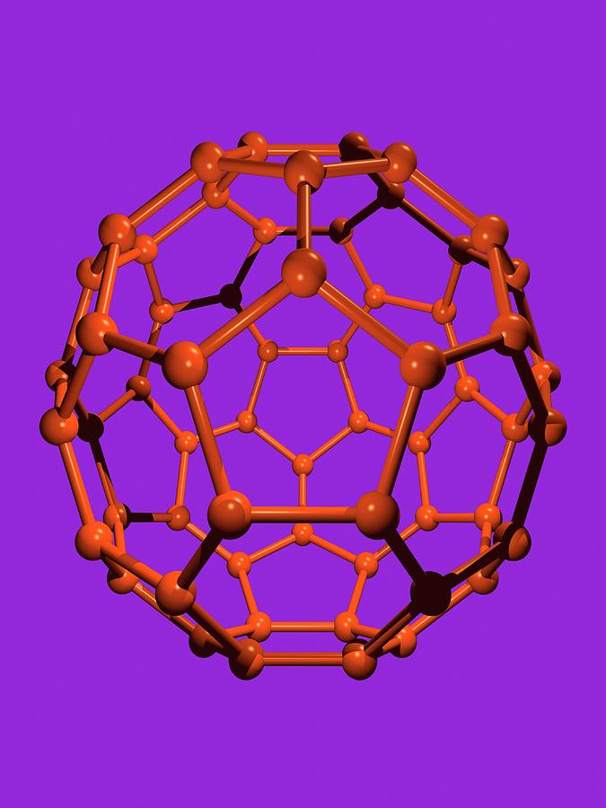 Buckminsterfullerene Molecule #1 Photograph by Dr Tim Evans/science Photo Library