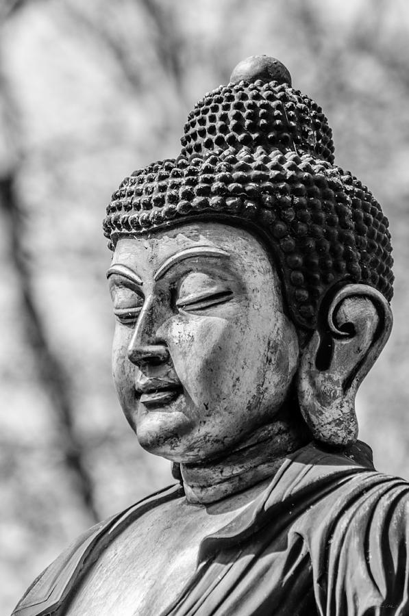 buddha black and white