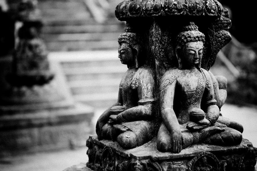 Buddhist Sculpture Near Swayambhunath #1 Photograph by Raimond Klavins
