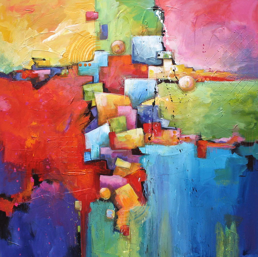 Primary Colors Painting - Building Blocks by Karen Hale