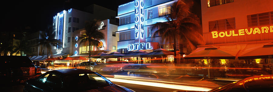 Buildings At The Roadside, Ocean Drive Photograph by Panoramic Images ...