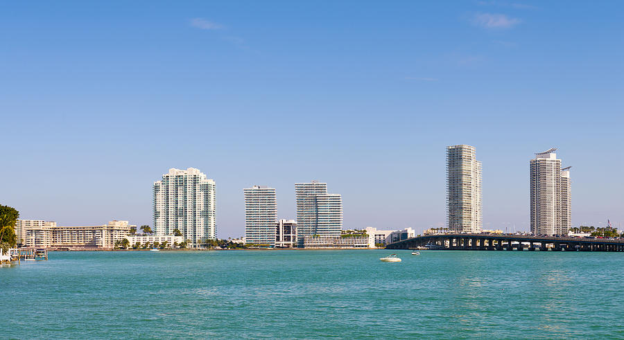 Architecture Photograph - Buildings At The Waterfront, Miami #1 by Panoramic Images