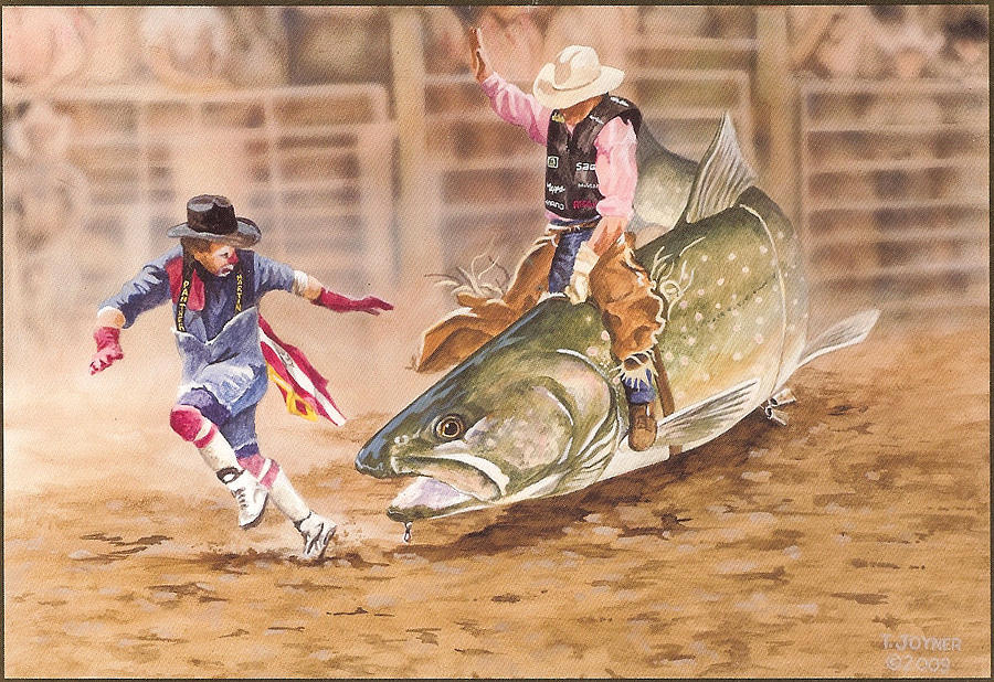 Bull ridin Painting by Tim  Joyner