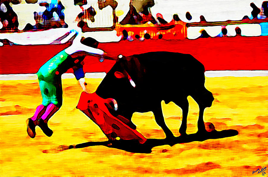 Bullfighter in Water Color #1 Painting by Bruce Nutting