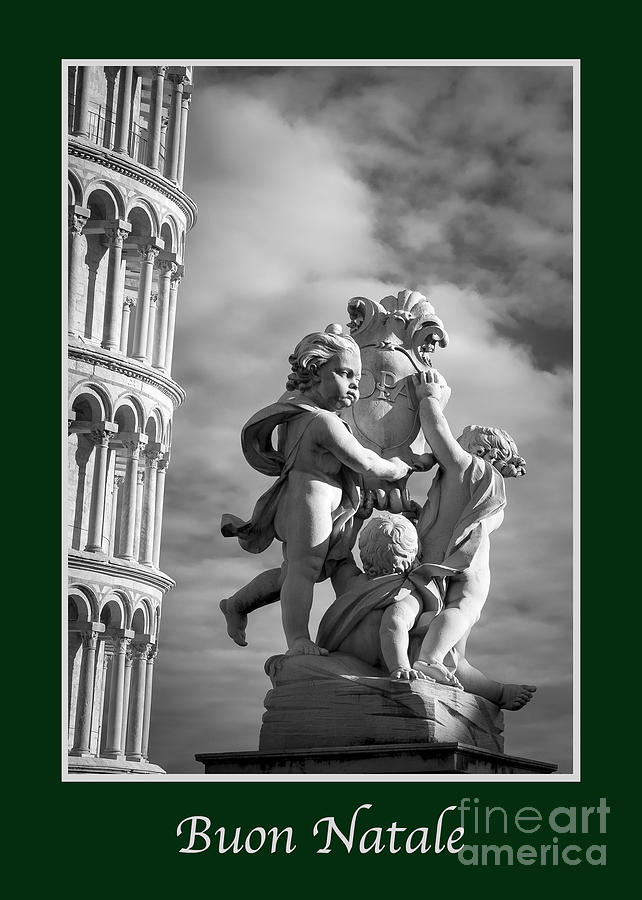 Christmas Photograph - Buon Natale with Fountain of Angels #1 by Prints of Italy