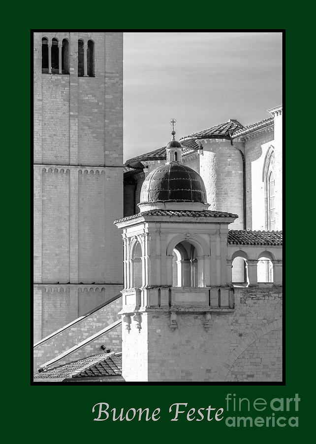 Christmas Photograph - Buone Feste with Basilica Details #1 by Prints of Italy