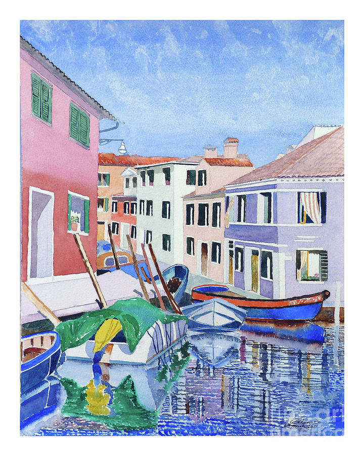 Burano Venice Painting by Godwin Cassar