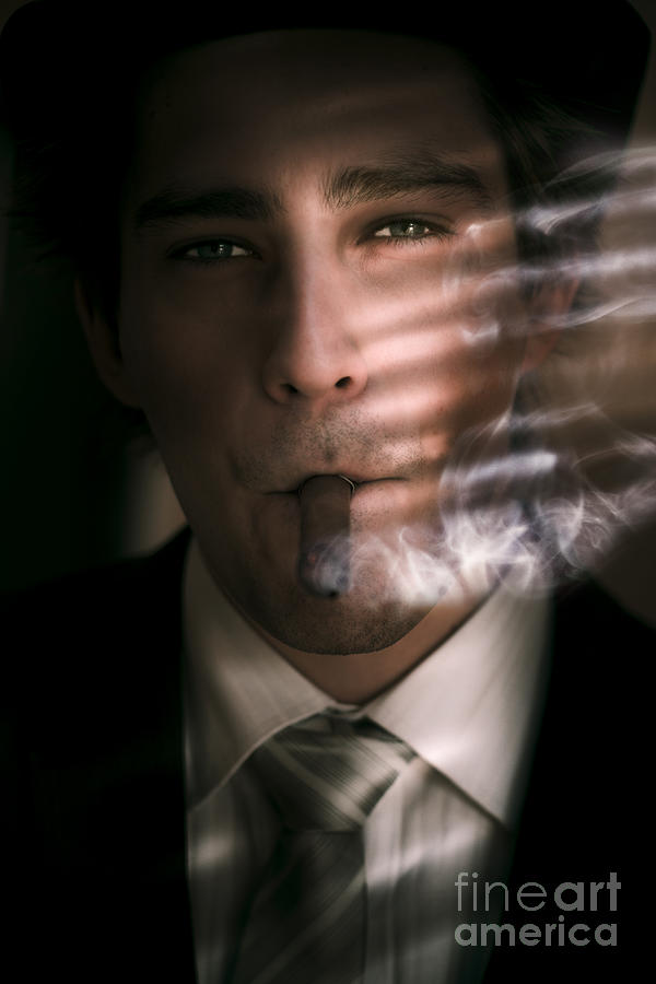 Business Man Smoking Cigar In Victory And Success Photograph by Jorgo Photography