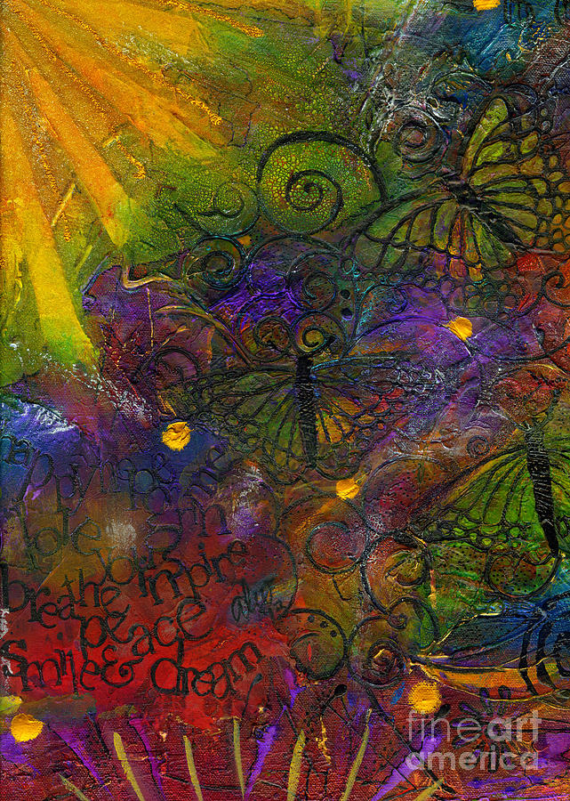 Butterfly Sun Dance #1 Painting by Angela L Walker