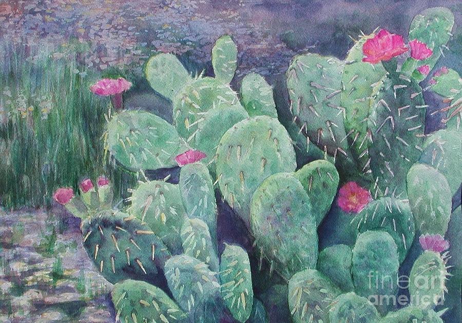 Cactus Bloom Painting by Laura Sapko - Fine Art America