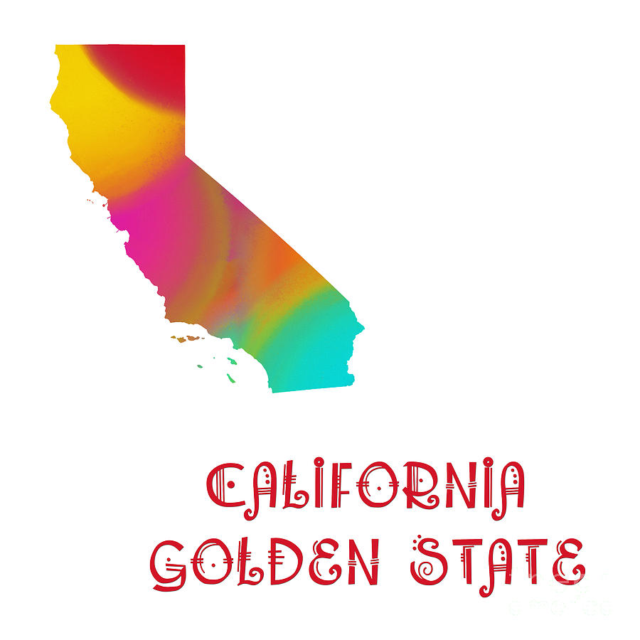 California State Map Collection 2 Digital Art by Andee Design