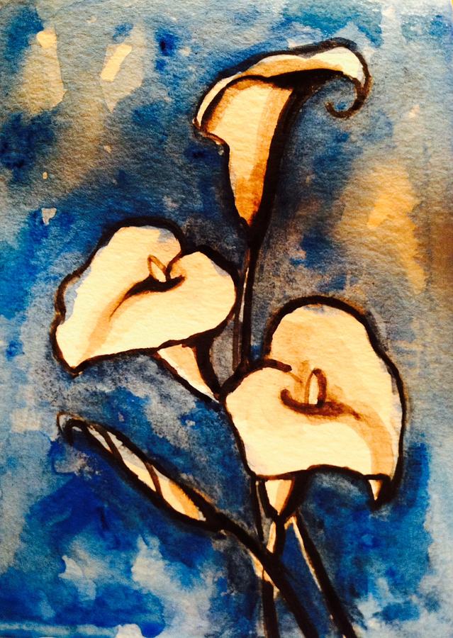 Calla lilies 5 #1 Painting by Hae Kim