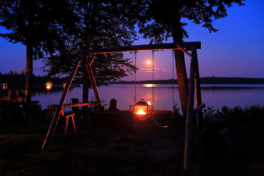 Campfire by Moonlight #1 Photograph by Barbara West