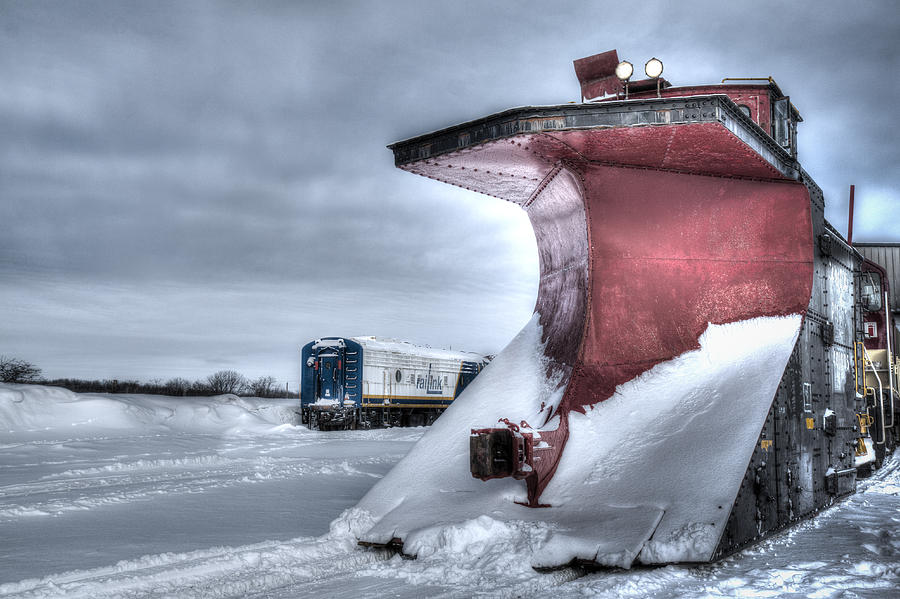 Winter Photograph - Canadian Pacific snow plow #1 by Nick Mares
