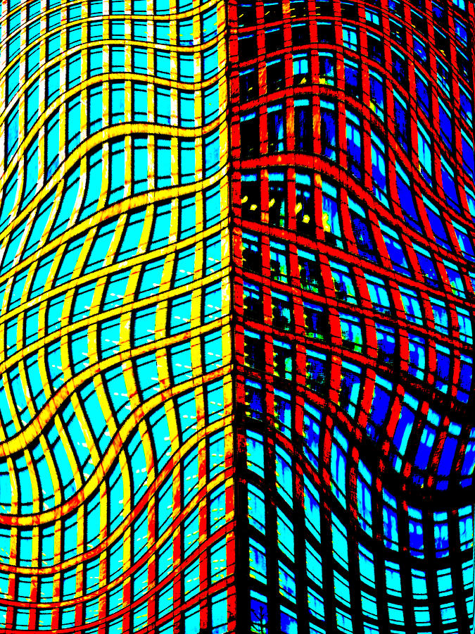 Abstract Digital Art - Canary Wharf London Art #1 by David Pyatt
