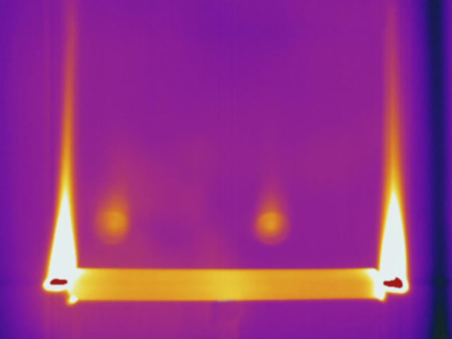 Candle Burning At Both Ends, Thermogram #1 Photograph by Science Stock Photography