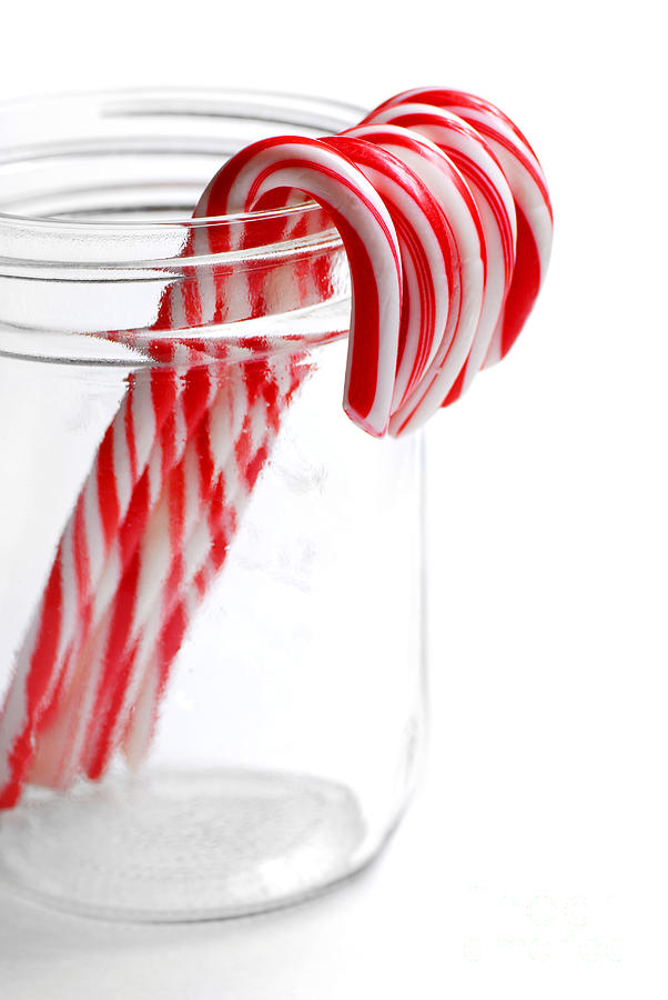Holiday Photograph - Candy Canes in Jar #1 by Lane Erickson