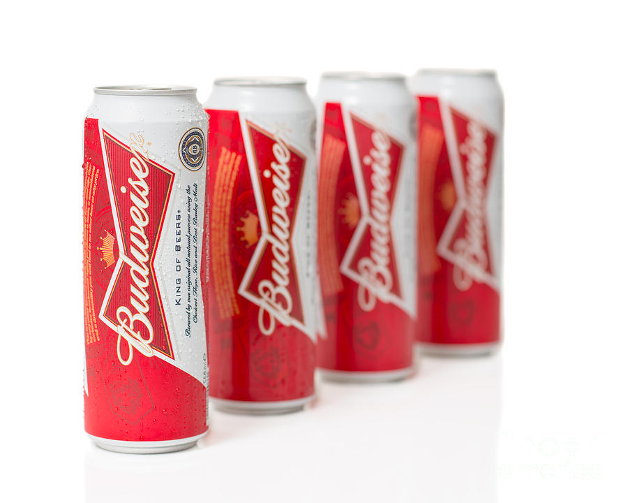 Beer Photograph - Cans of Budweiser Beer #1 by Amanda Elwell