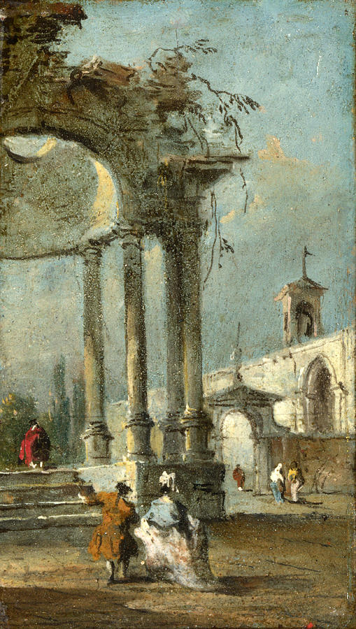 Caprice View with Ruins #4 Painting by Francesco Guardi