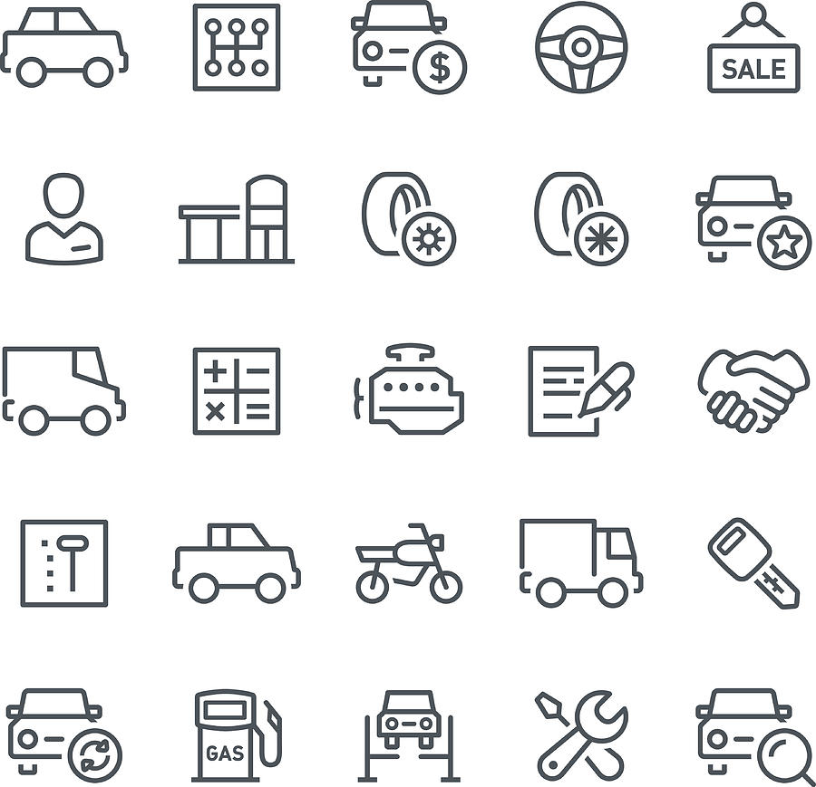 Car Service Icons #1 Drawing by Soulcld