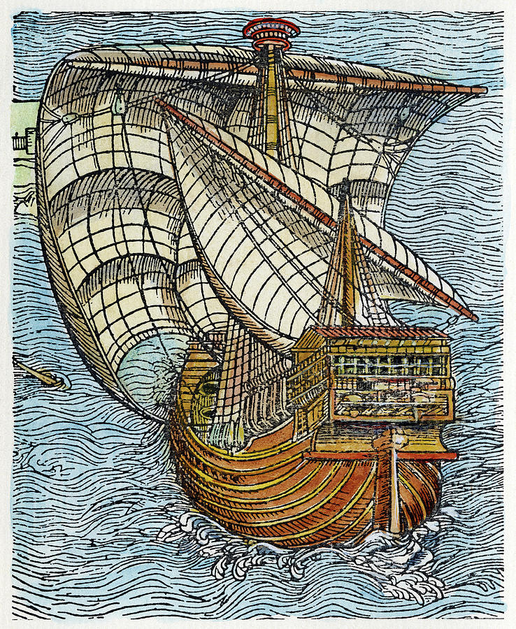 Caravel Lateen-sail, 1486 #1 Painting by Granger - Pixels