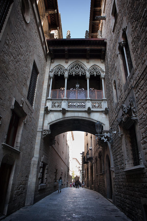 Carrer del Bisbe Street in Gothic quarter of Barcelona #2 Photograph by Artur Bogacki