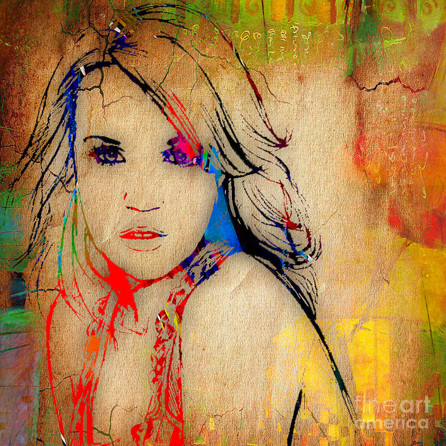 Music Mixed Media - Carrie Underwood Painting. #1 by Marvin Blaine