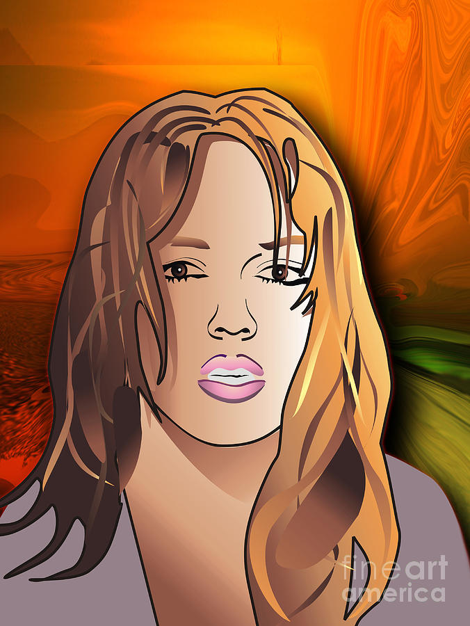 Avatar Painting - Cartoon portrait of Britney Spears #1 by Christian Simonian