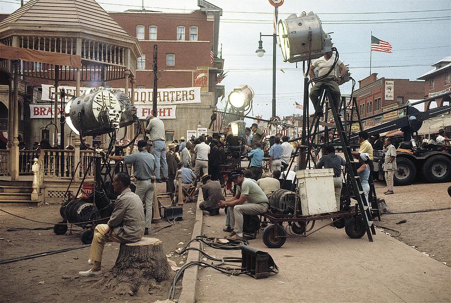 Cast And Crew Shooting The Great White Hope Broad Street Globe Arizona 1969 #1 Photograph by David Lee Guss