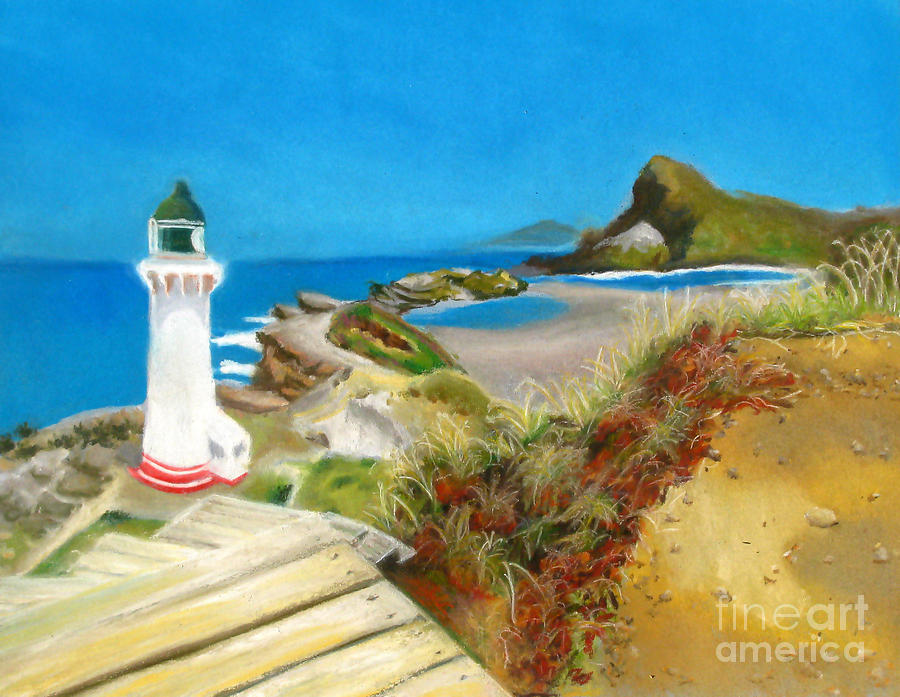 Castle Painting - Castle Point Lighthouse #1 by Amber Nissen