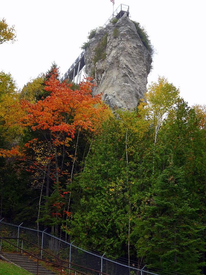 Castle Rock in St. Ignace in Michigan #1 Photograph by Kathleen Luther