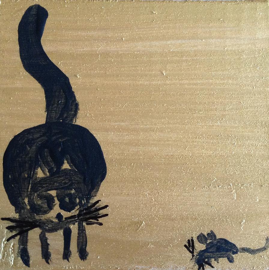 Cat and Mouse #1 Painting by Roger Cummiskey