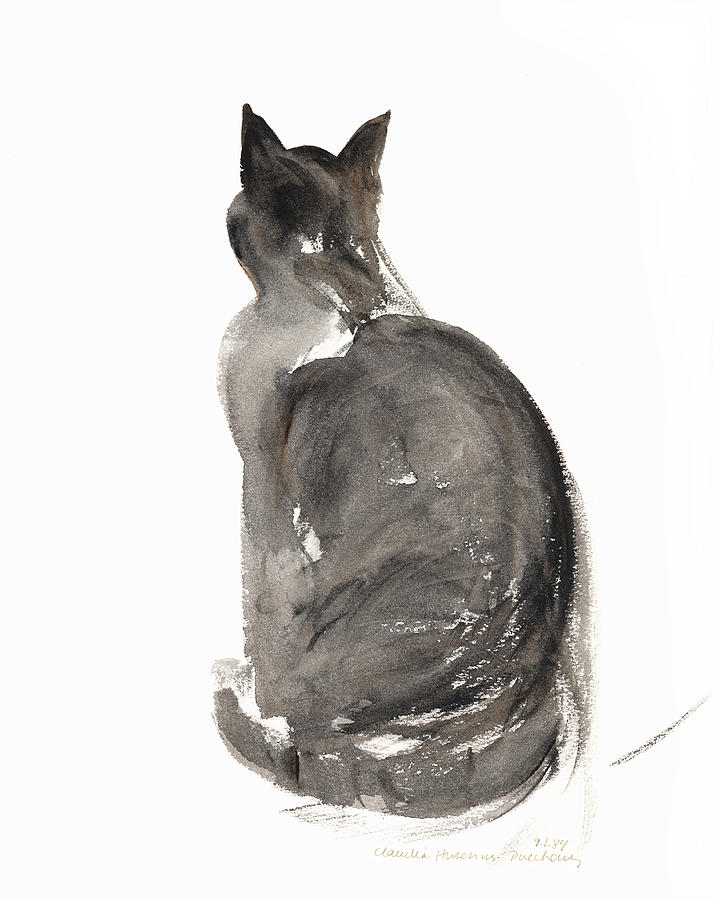 Cat Painting - Cat by Claudia Hutchins-Puechavy