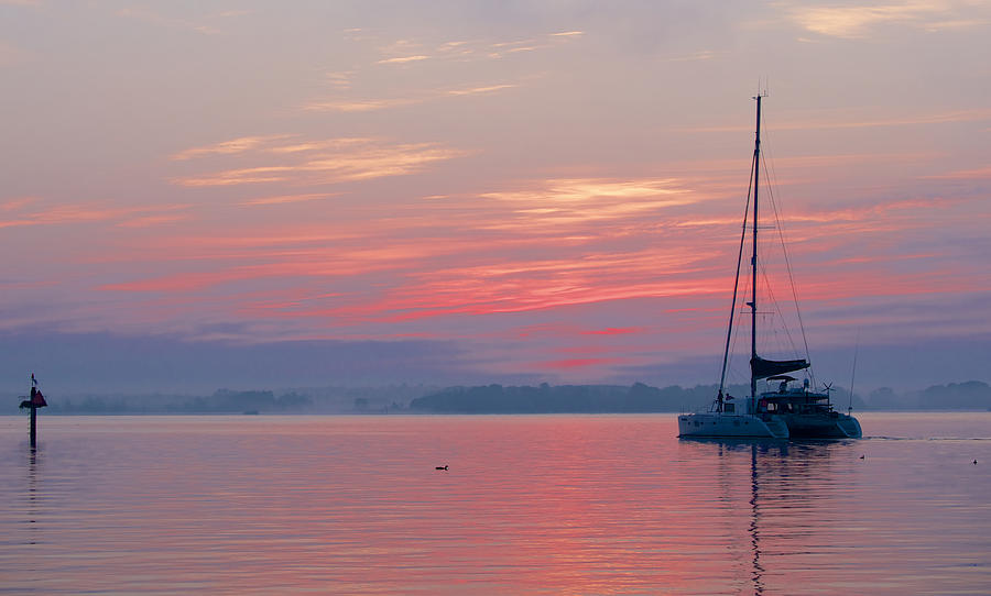 Catamaran at Dawn #1 Photograph by David Kay