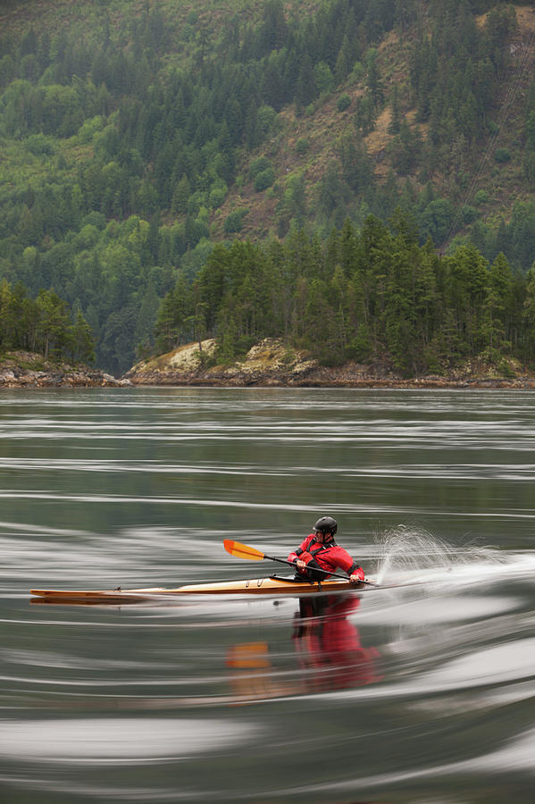 Fall Photograph - Cedar Strip Kayak #1 by Steve Glass