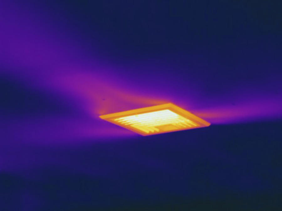 Ceiling Heating Vent, Thermogram #1 Photograph by Science Stock Photography