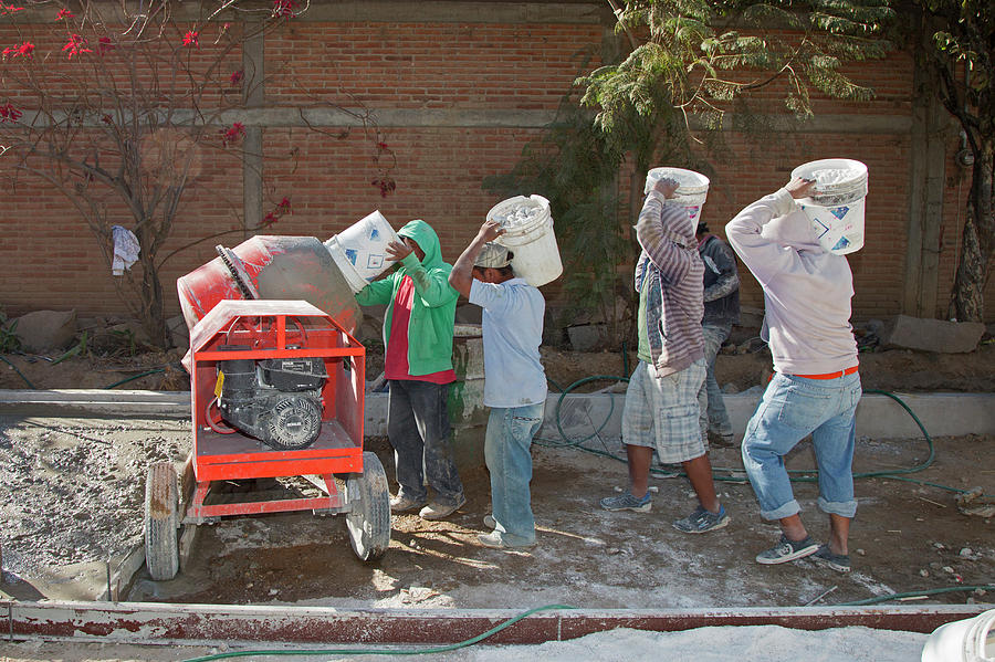 Human Photograph - Cement Mixing For Road-building #1 by Jim West