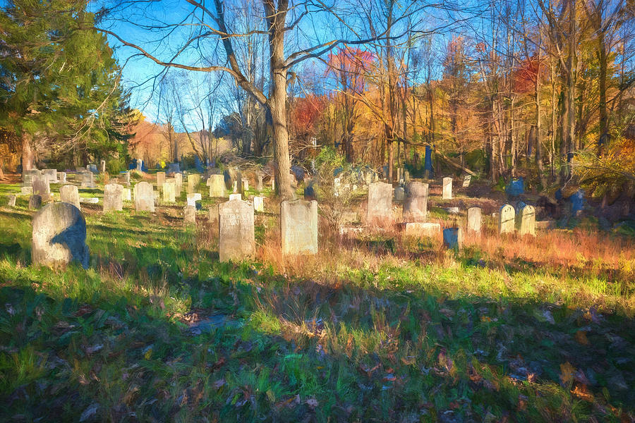 Cemetery Sussex County New Jersey Painted  #1 Photograph by Rich Franco