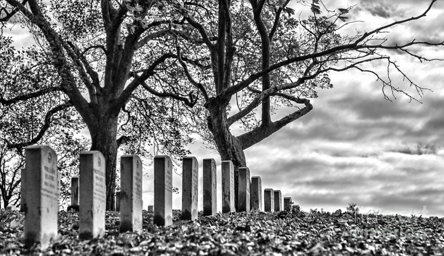 Black And White Photograph - Cemetery VI #1 by Chuck Kuhn