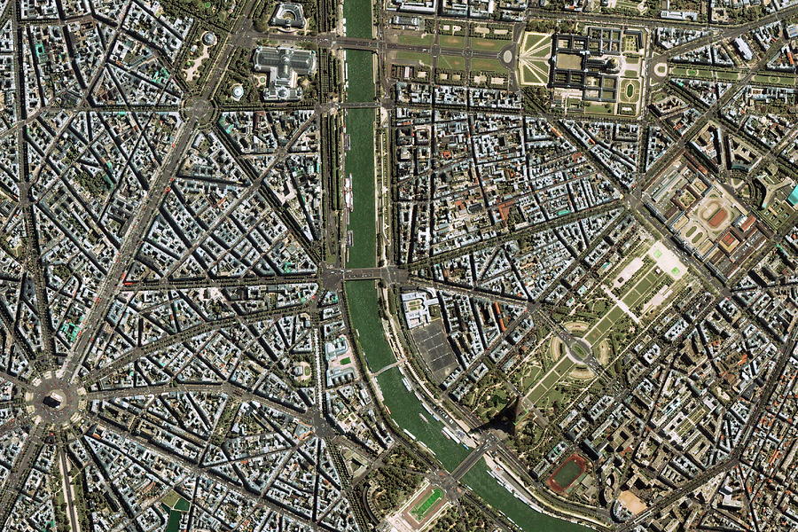 Central Paris #1 Photograph by Geoeye/science Photo Library